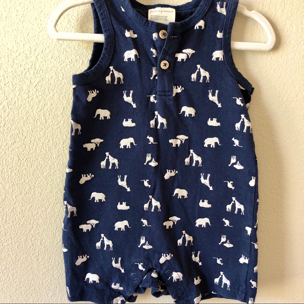 Navy blue sleeveless romper